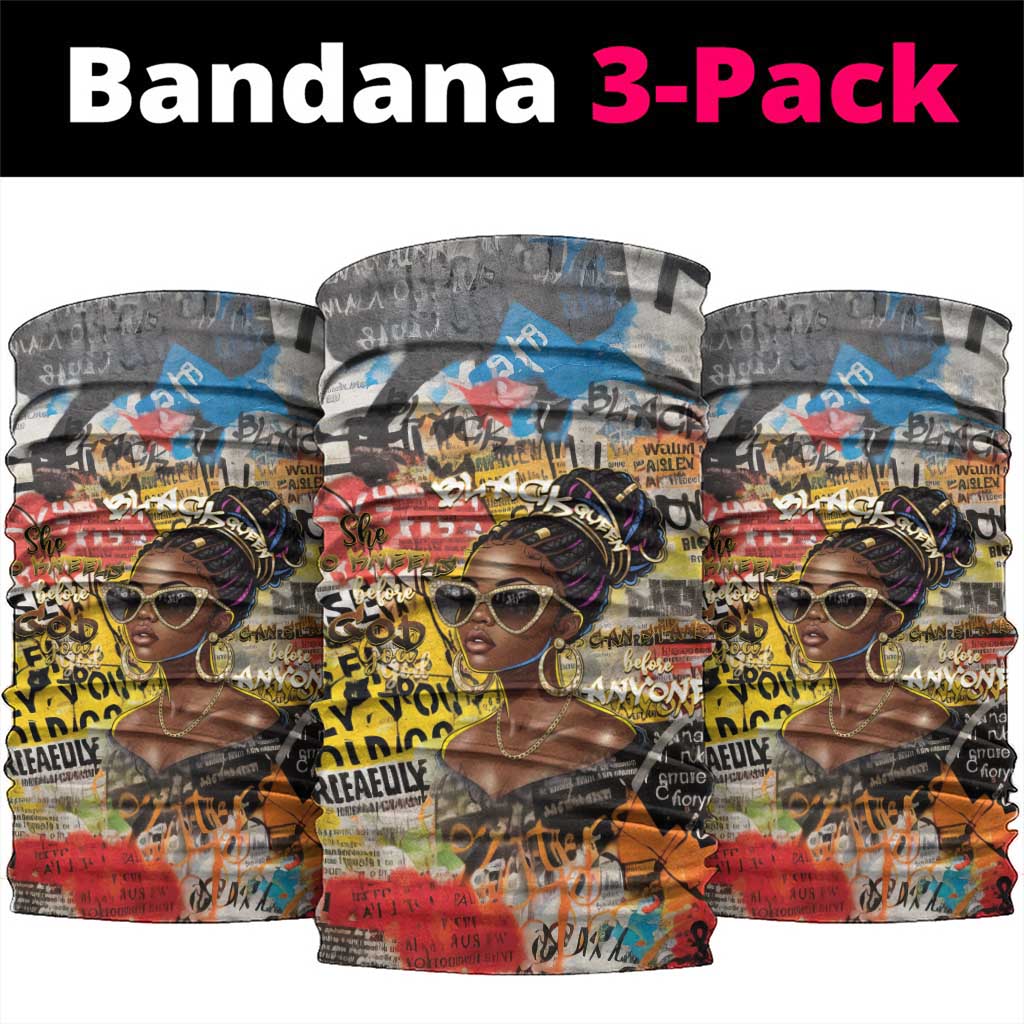 Black Her Story Graffiti Queen Neck Gaiter Black Woman Empowerment - African Pride