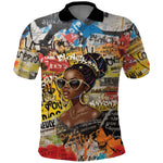 Black Her Story Graffiti Queen Polo Shirt Black Woman Empowerment - African Pride
