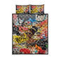 Black Her Story Graffiti Queen Quilt Bed Set Black Woman Empowerment - African Pride