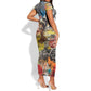 Black Her Story Graffiti Queen Short Sleeve Bodycon Dress Black Woman Empowerment - African Pride