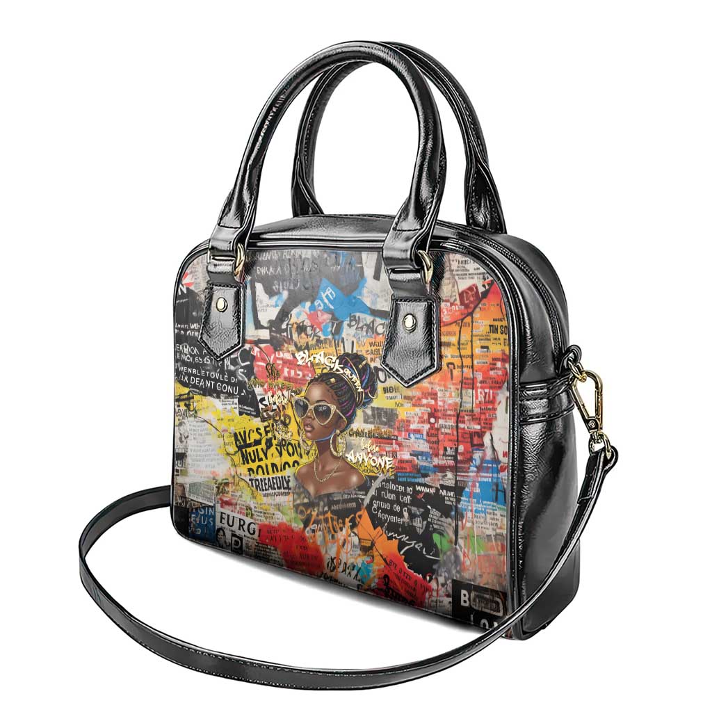 Black Her Story Graffiti Queen Shoulder Handbag Black Woman Empowerment - African Pride