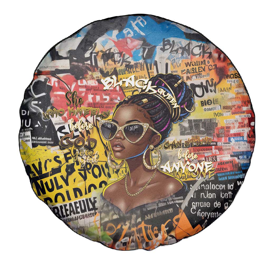 Black Her Story Graffiti Queen Spare Tire Cover Black Woman Empowerment - African Pride