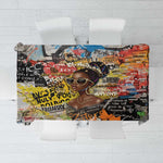 Black Her Story Graffiti Queen Tablecloth Black Woman Empowerment - African Pride