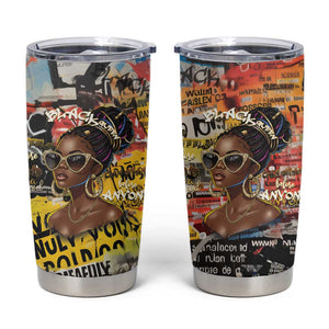 Black Her Story Graffiti Queen Tumbler Cup Black Woman Empowerment - African Pride