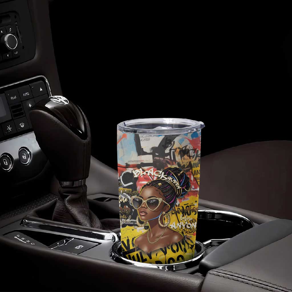 Black Her Story Graffiti Queen Tumbler Cup Black Woman Empowerment - African Pride