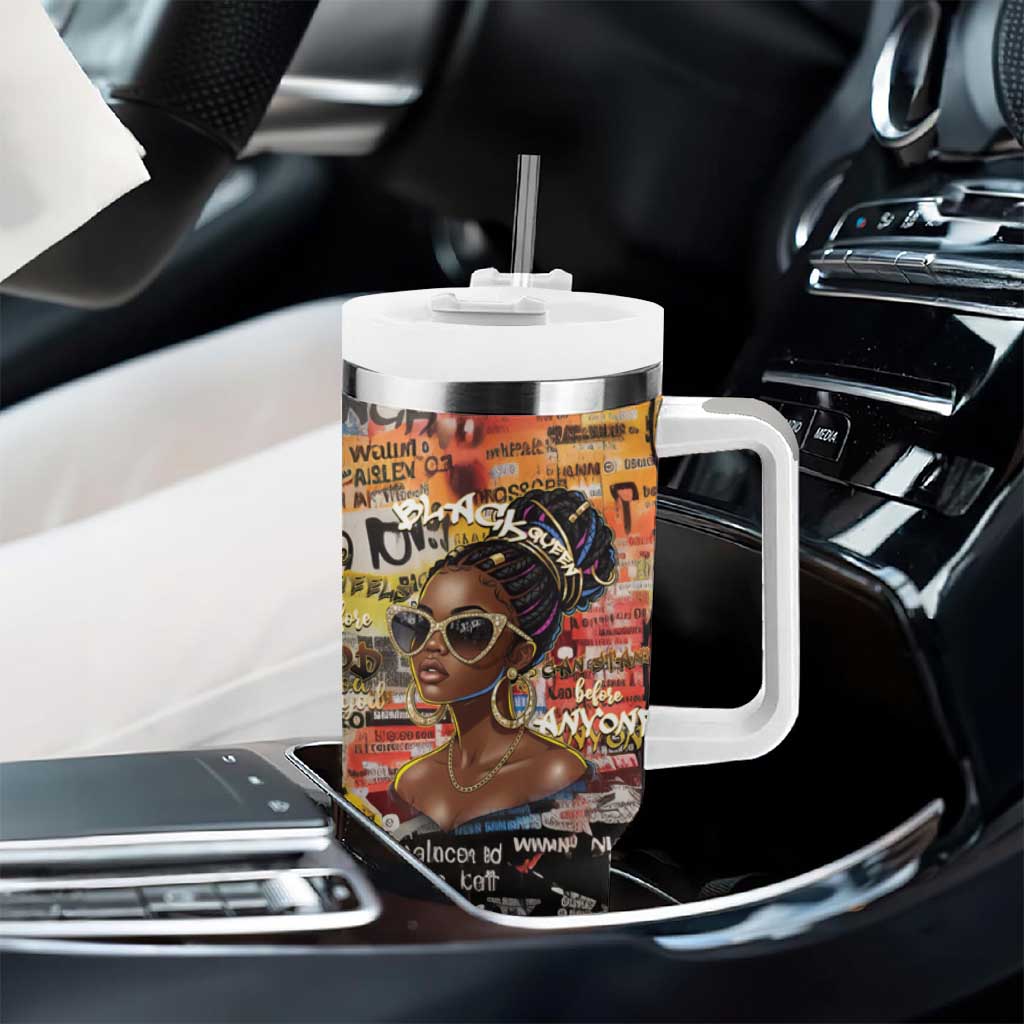 Black Her Story Graffiti Queen Tumbler With Handle Black Woman Empowerment - African Pride