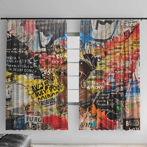 Black Her Story Graffiti Queen Window Curtain Black Woman Empowerment - African Pride