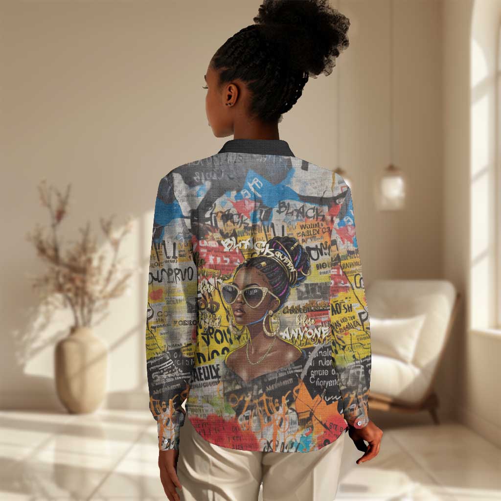 Black Her Story Graffiti Queen Women Casual Shirt Black Woman Empowerment - African Pride