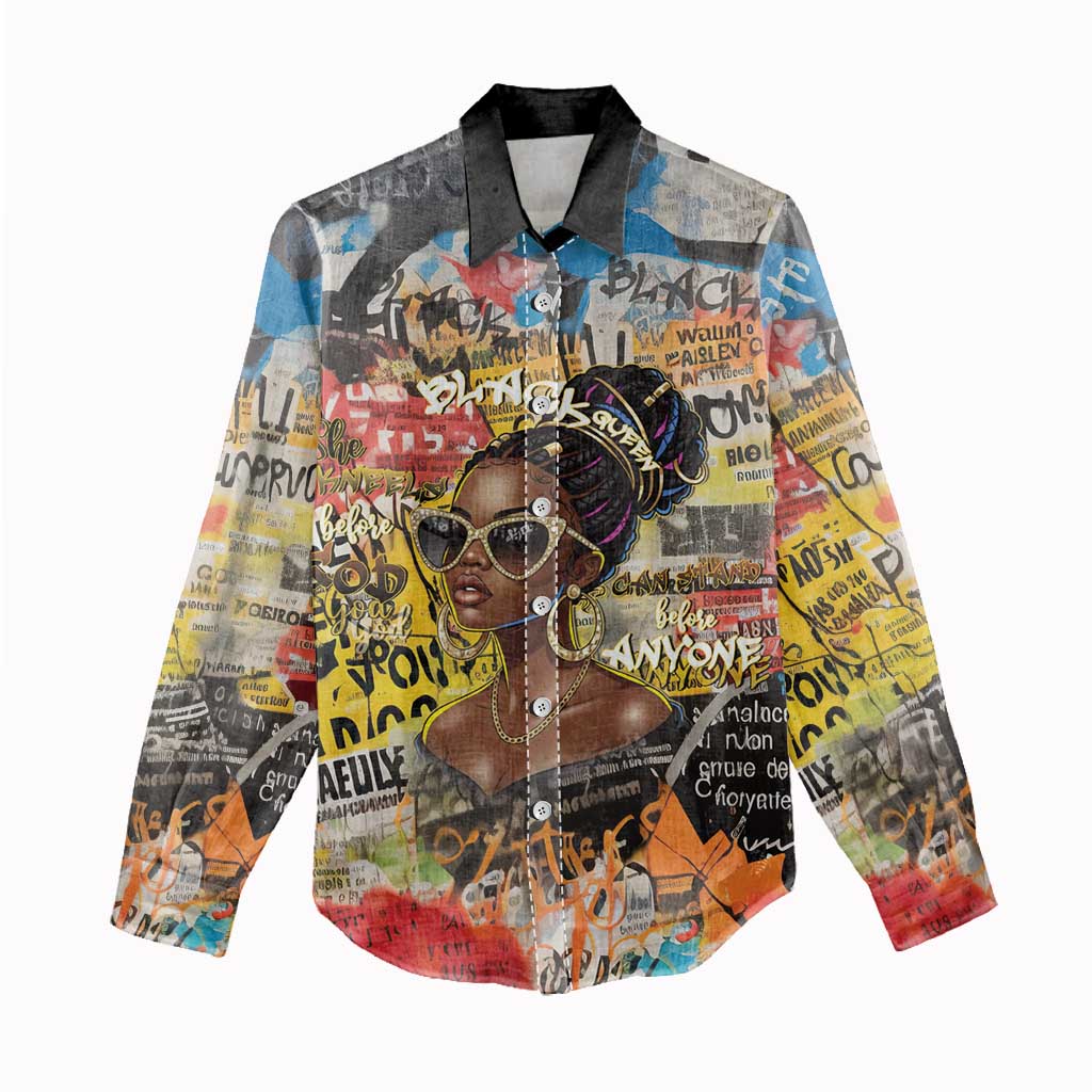 Black Her Story Graffiti Queen Women Casual Shirt Black Woman Empowerment - African Pride