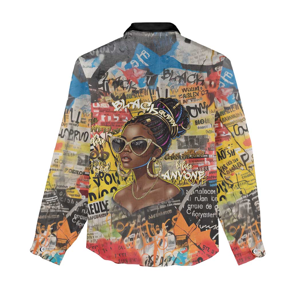 Black Her Story Graffiti Queen Women Casual Shirt Black Woman Empowerment - African Pride