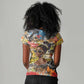 Black Her Story Graffiti Queen Women V-Neck T-Shirt Black Woman Empowerment - African Pride