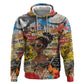 Black Her Story Graffiti Queen Zip Hoodie Black Woman Empowerment - African Pride