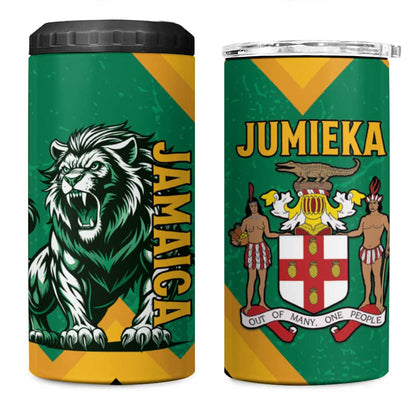 Jumieka 4 in 1 Can Cooler Tumbler Lion With Coat Of Arms