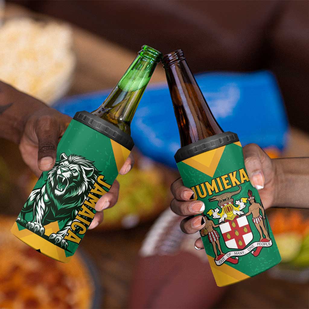 Jumieka 4 in 1 Can Cooler Tumbler Lion With Coat Of Arms