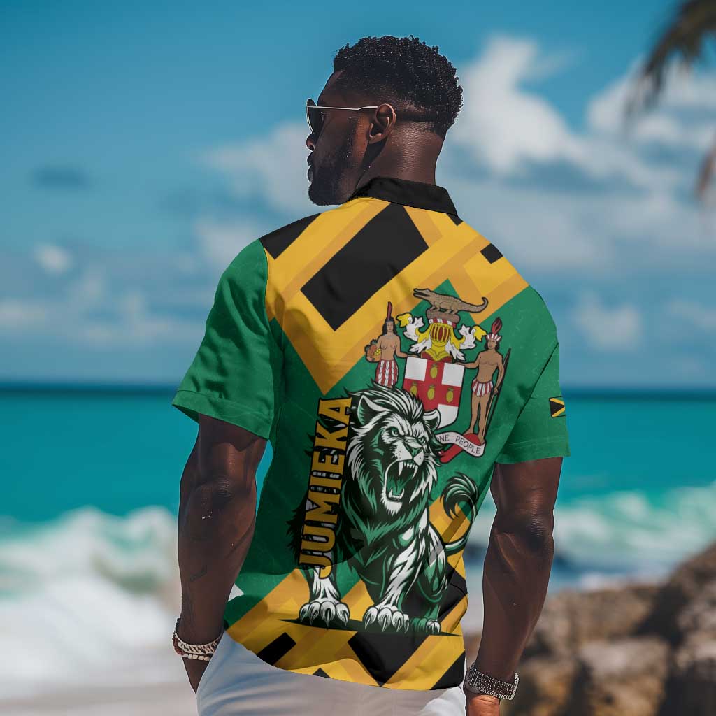 Jumieka Hawaiian Shirt Lion With Coat Of Arms