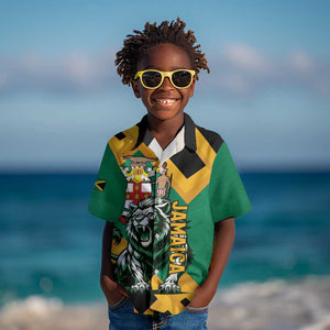 Jumieka Kid Hawaiian Shirt Lion With Coat Of Arms