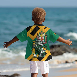 Jumieka Kid Hawaiian Shirt Lion With Coat Of Arms