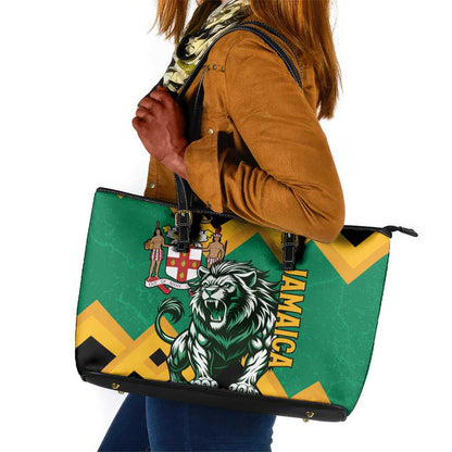 Jumieka Leather Tote Bag Lion With Coat Of Arms