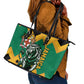 Jumieka Leather Tote Bag Lion With Coat Of Arms
