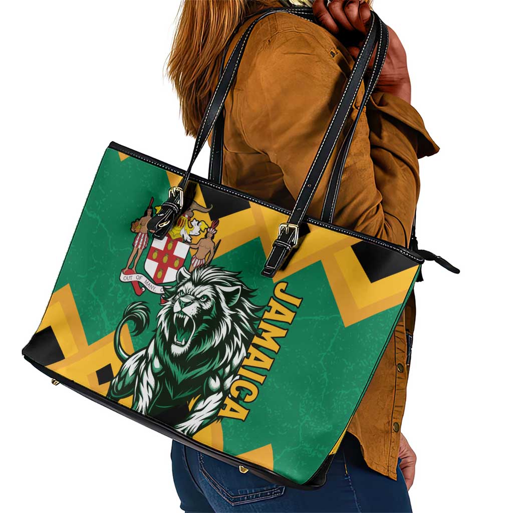 Jumieka Leather Tote Bag Lion With Coat Of Arms