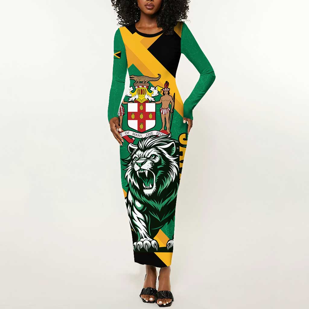 Jumieka Long Sleeve Bodycon Dress Lion With Coat Of Arms LT15