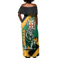 Jumieka Off Shoulder Maxi Dress Lion With Coat Of Arms