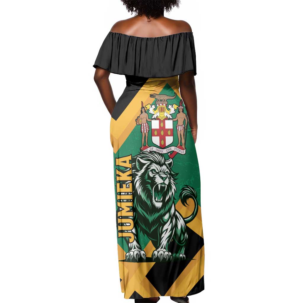 Jumieka Off Shoulder Maxi Dress Lion With Coat Of Arms