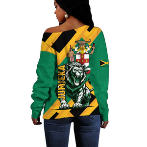 Jumieka Off Shoulder Sweater Lion With Coat Of Arms