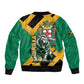 Jumieka Sleeve Zip Bomber Jacket Lion With Coat Of Arms