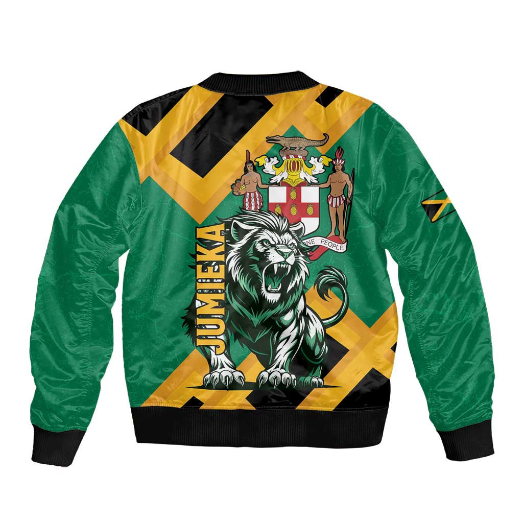 Jumieka Sleeve Zip Bomber Jacket Lion With Coat Of Arms