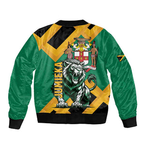Jumieka Sleeve Zip Bomber Jacket Lion With Coat Of Arms