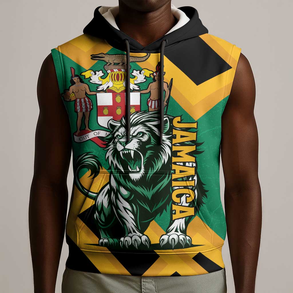 Jumieka Sleeveless Hoodie Lion With Coat Of Arms - African Pride