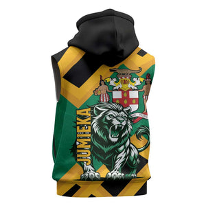 Jumieka Sleeveless Zip Hoodie Lion With Coat Of Arms - African Pride