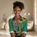 Jumieka Women Casual Shirt Lion With Coat Of Arms