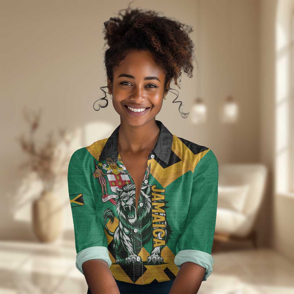 Jumieka Women Casual Shirt Lion With Coat Of Arms