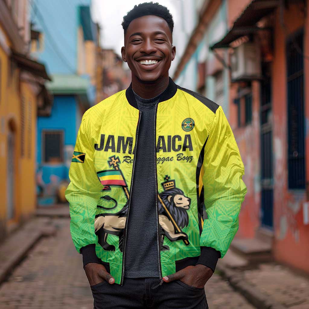 Custom Jamaica Football Bomber Jacket Go Champions