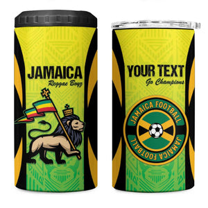 Custom Jamaica Football 4 in 1 Can Cooler Tumbler Go Champions