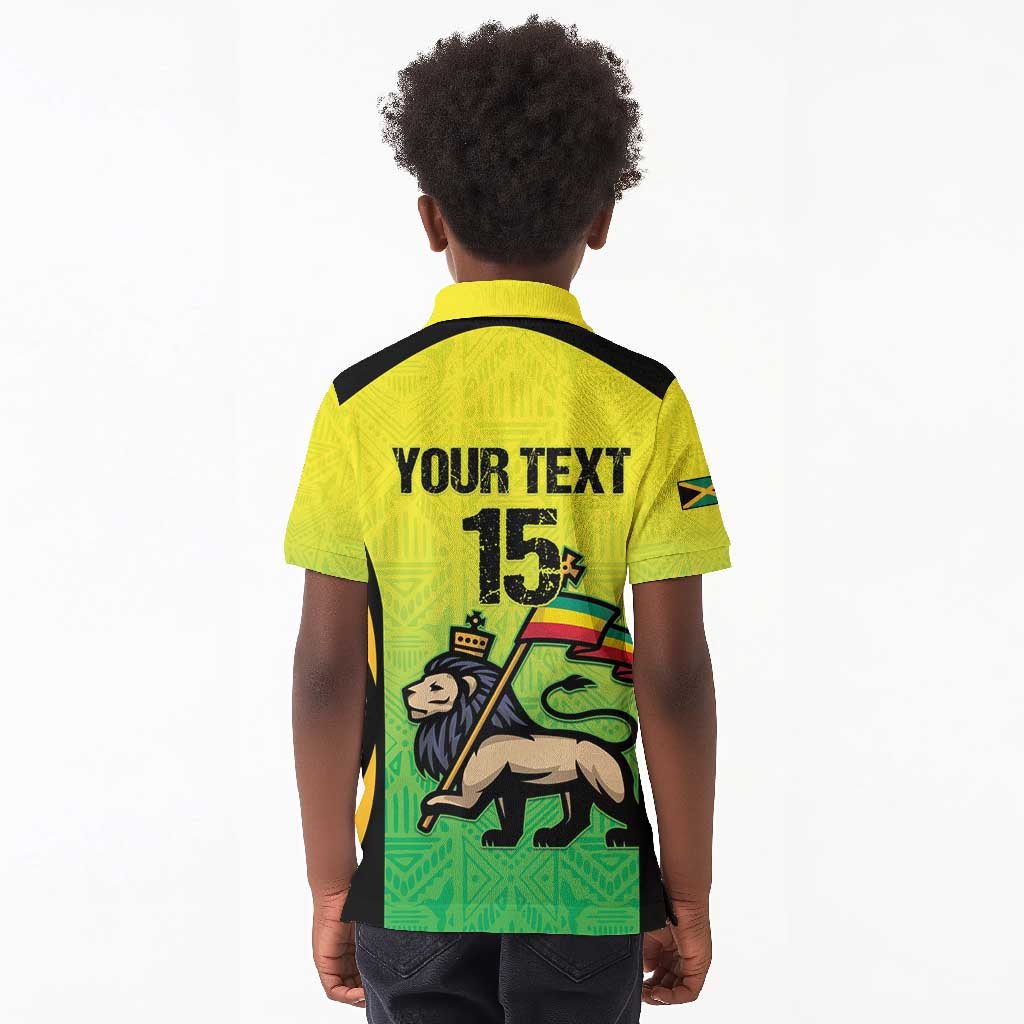 Custom Jamaica Football Kid Polo Shirt Go Champions