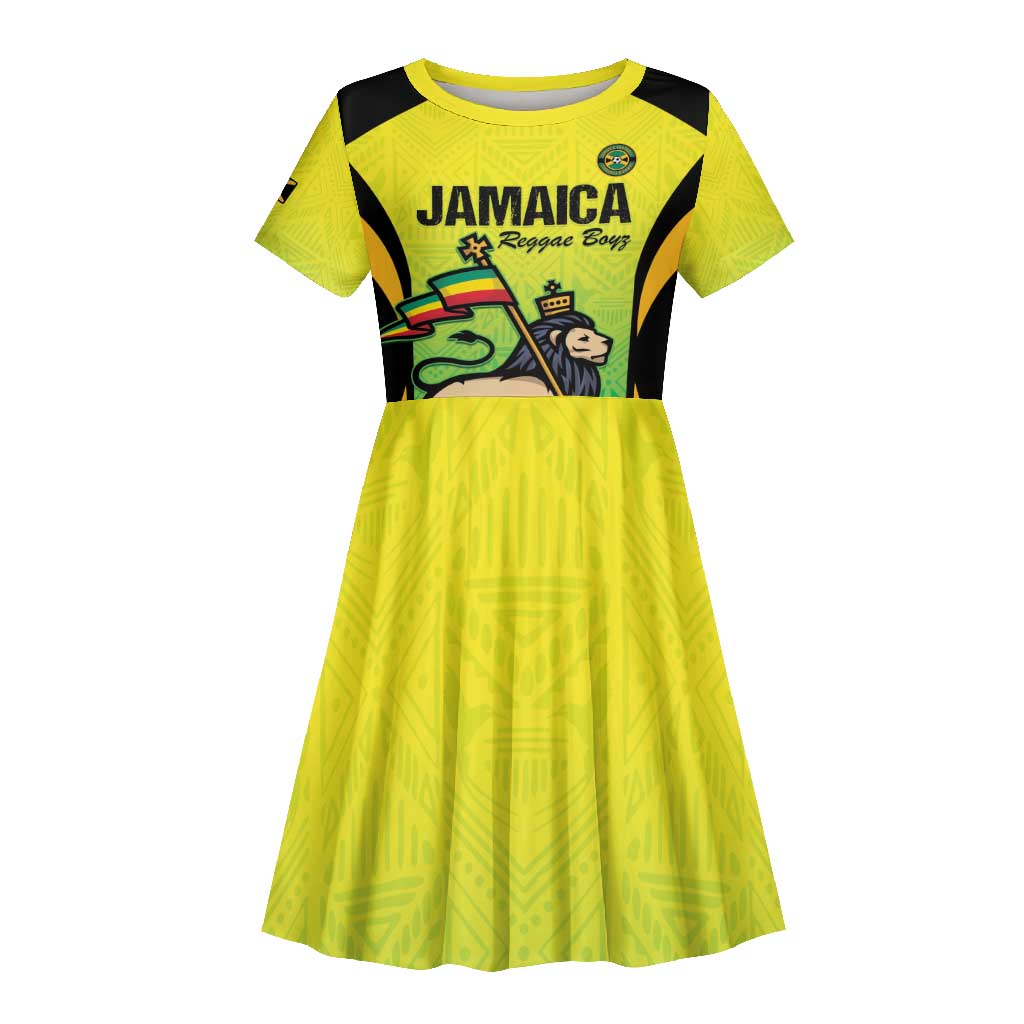 Custom Jamaica Football Kid Short Sleeve Dress Go Champions