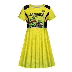 Custom Jamaica Football Kid Short Sleeve Dress Go Champions