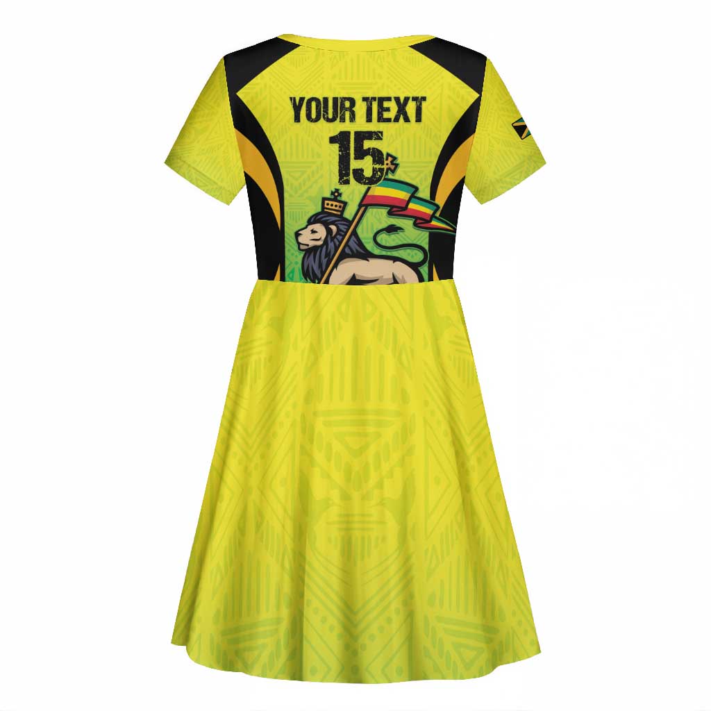 Custom Jamaica Football Kid Short Sleeve Dress Go Champions
