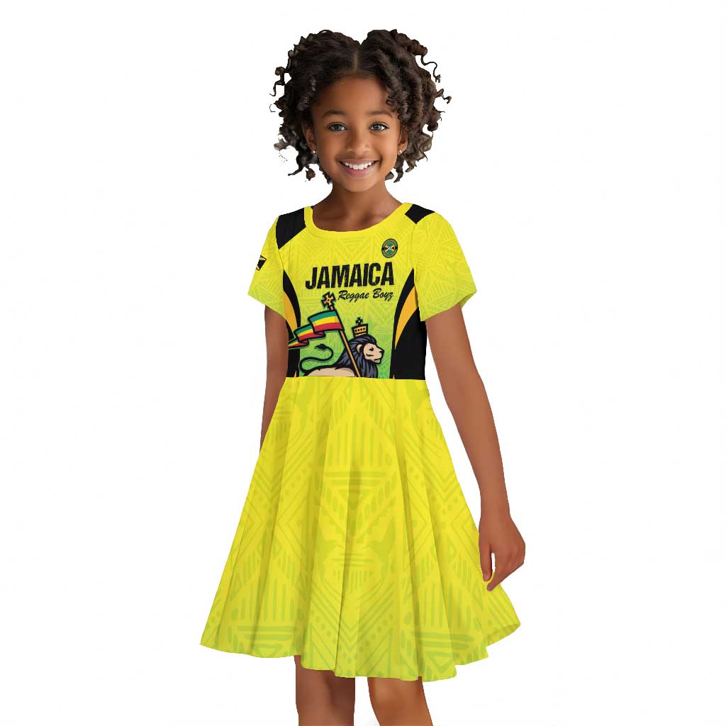 Custom Jamaica Football Kid Short Sleeve Dress Go Champions