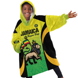 Custom Jamaica Football Kid Wearable Blanket Hoodie Go Champions