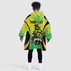 Custom Jamaica Football Kid Wearable Blanket Hoodie Go Champions