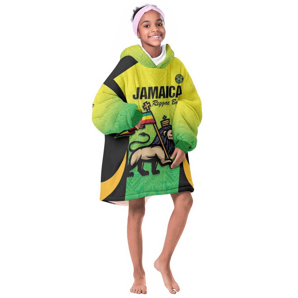 Custom Jamaica Football Kid Wearable Blanket Hoodie Go Champions