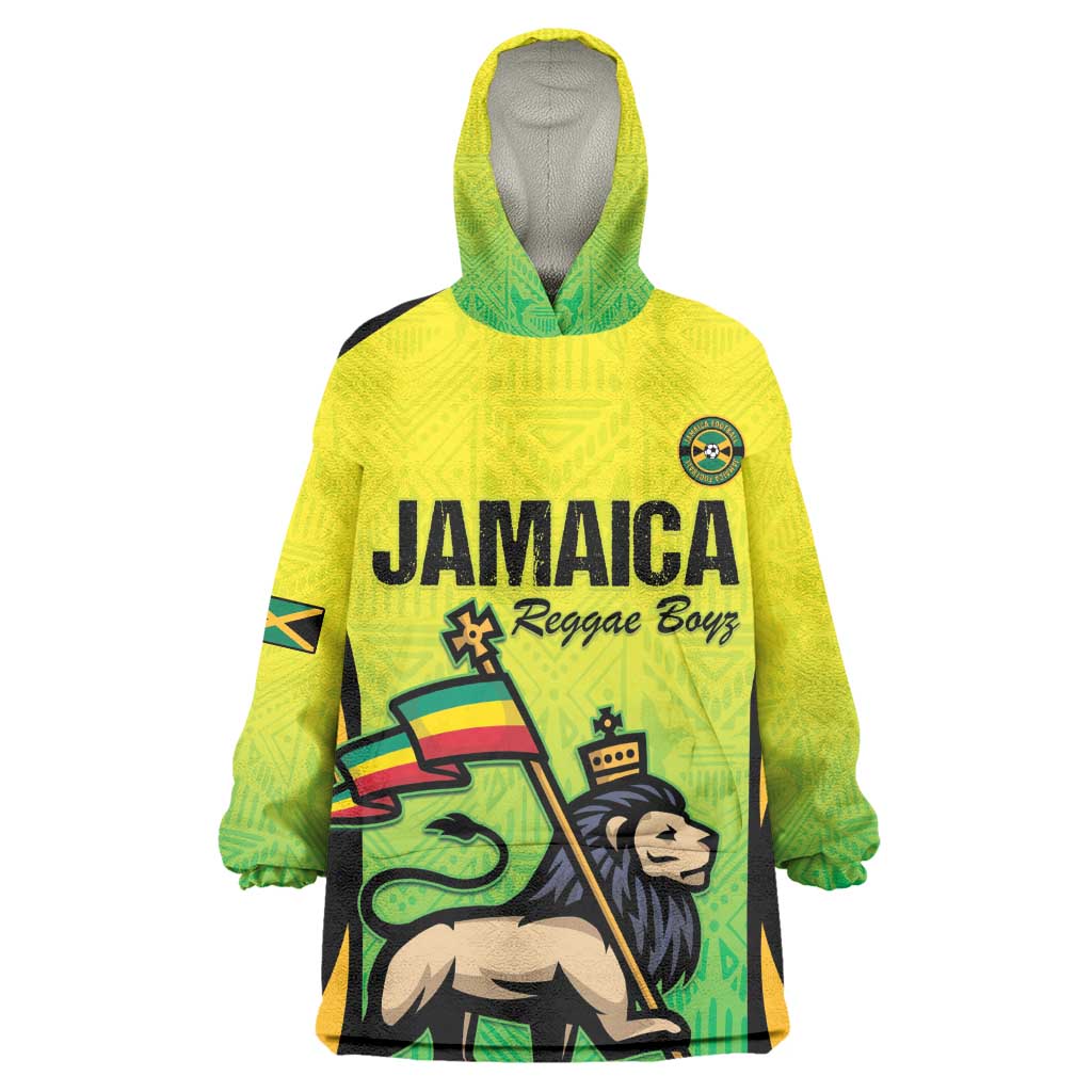 Custom Jamaica Football Kid Wearable Blanket Hoodie Go Champions