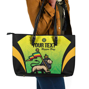 Custom Jamaica Football Leather Tote Bag Go Champions