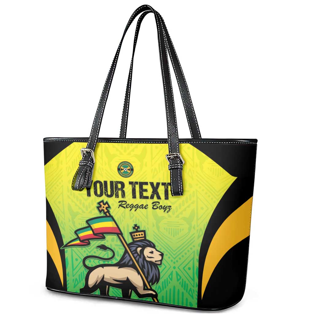 Custom Jamaica Football Leather Tote Bag Go Champions