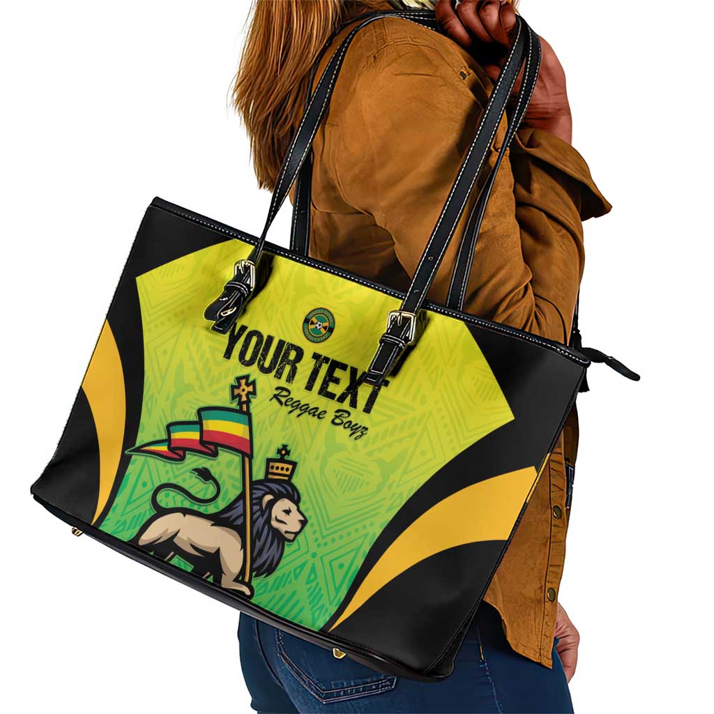 Custom Jamaica Football Leather Tote Bag Go Champions