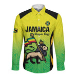 Custom Jamaica Football Long Sleeve Button Shirt Go Champions